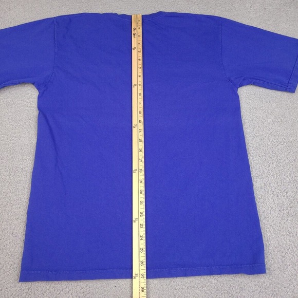 Vintage Tommy Hilfiger T-Shirt Adult XL Blue Made in USA Colorful Spell Out - Picture 10 of 11